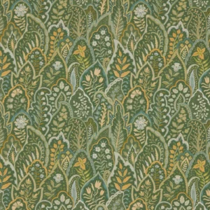 Hitherhill Fabric from Warwick Hampton Prints collection - green botanical printed