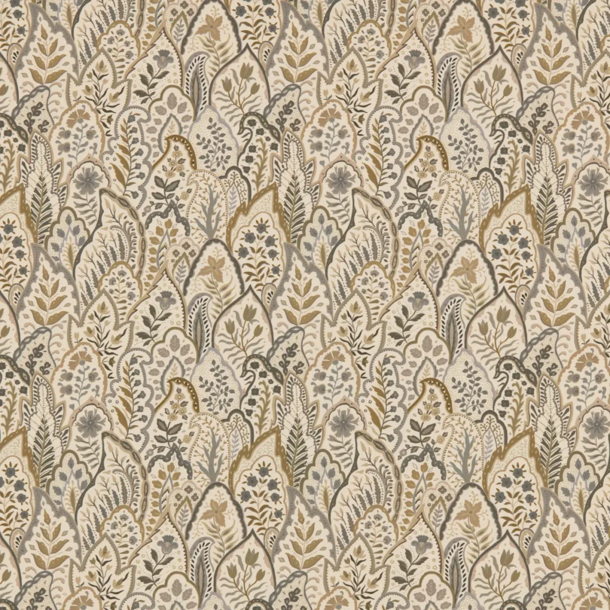 Hitherhill Fabric - Rockport by Hitherhill Fabric from Warwick Hampton Prints collection - brown botanical printed