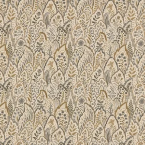 Hitherhill Fabric from Warwick Hampton Prints collection - brown botanical printed