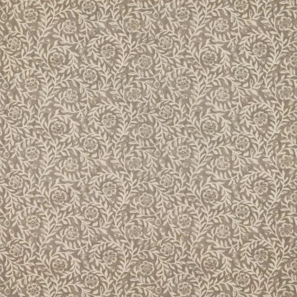 Manorville Fabric - Quaker by Manorville Fabric from Warwick Hampton Prints collection - brown botanical printed