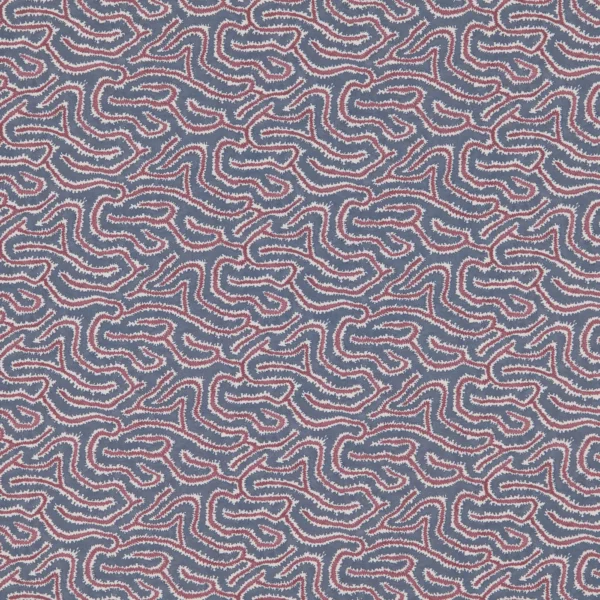 Noyack Fabric - Anemone by Noyack Fabric from Warwick Hampton Prints collection - blue misc printed