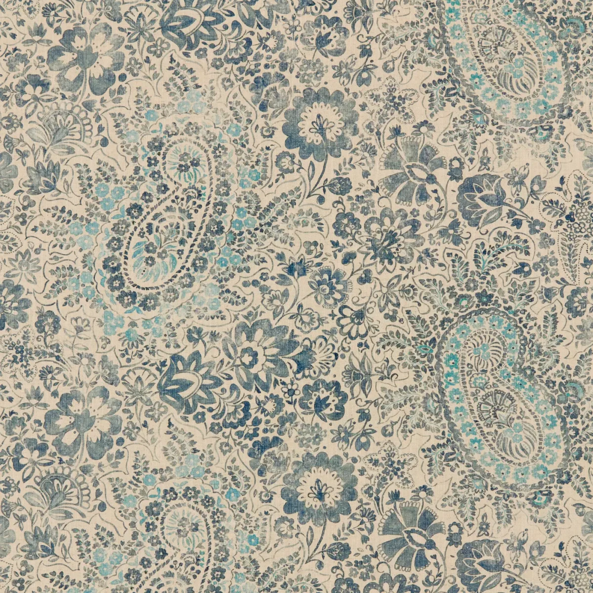 Southold Fabric from Warwick Hampton Prints collection - blue misc printed