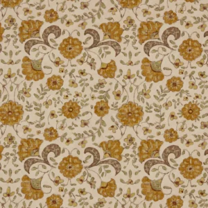 Wainscott Fabric from Warwick Hampton Prints collection - yellow botanical printed