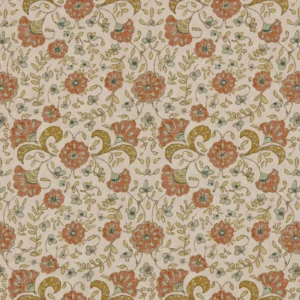 Wainscott Fabric from Warwick Hampton Prints collection - red botanical printed