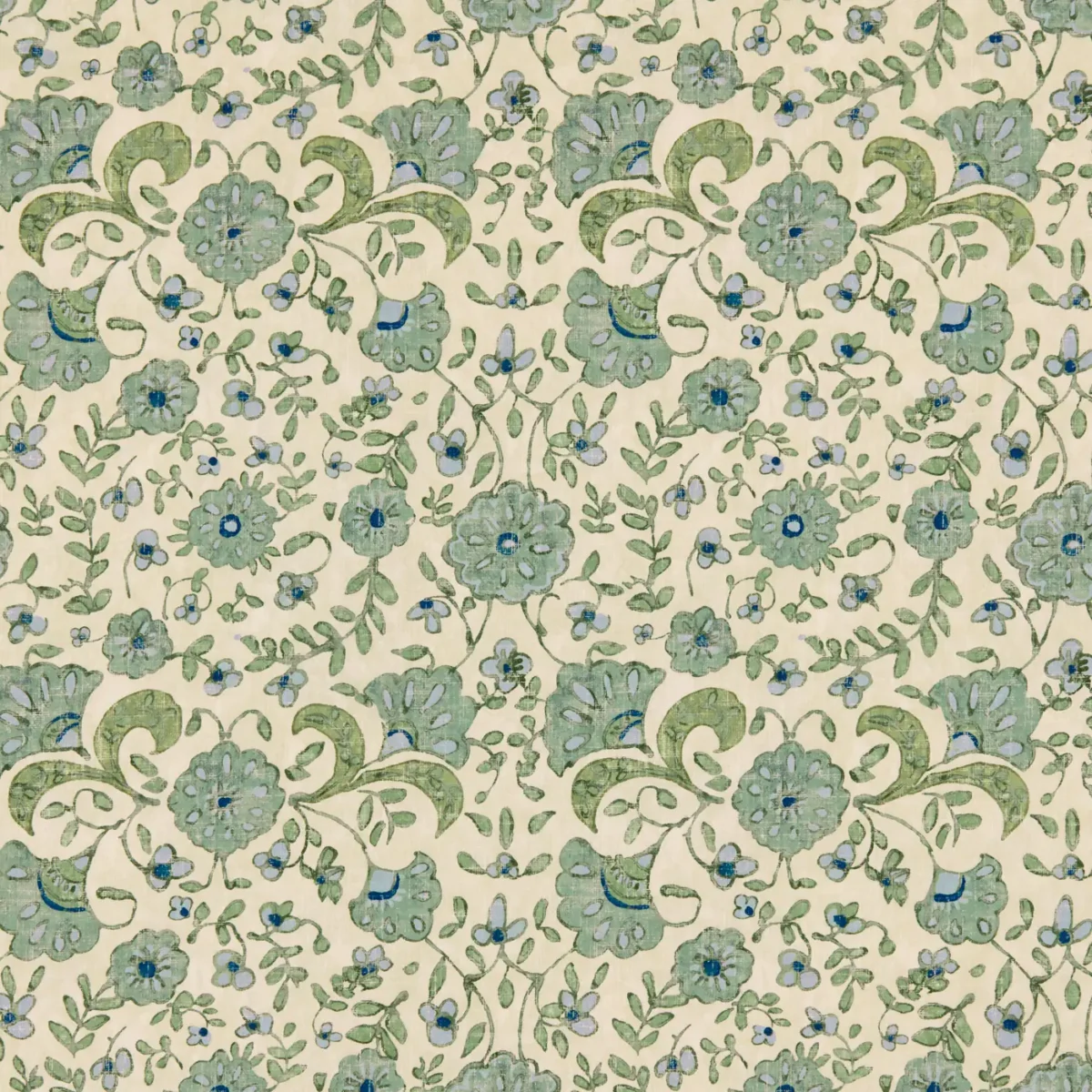 Wainscott Fabric - Saltwater by Wainscott Fabric from Warwick Hampton Prints collection - blue botanical printed
