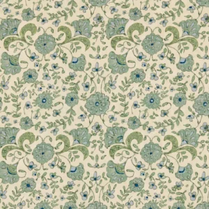 Wainscott Fabric from Warwick Hampton Prints collection - blue botanical printed