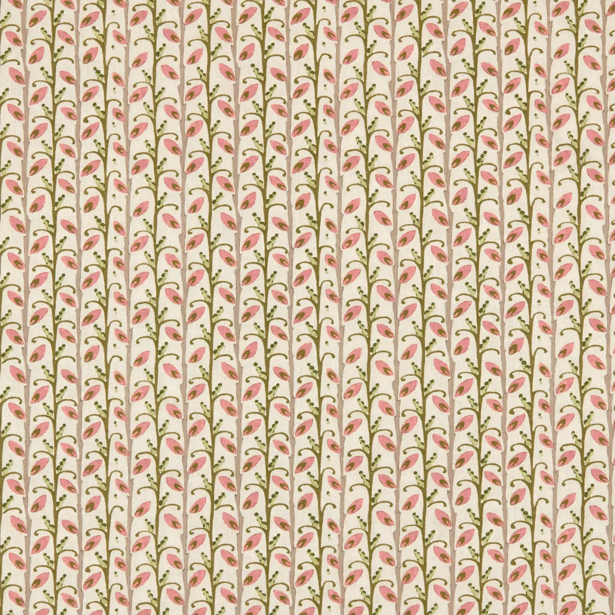 Wildwood Fabric - Rosehip by Wildwood Fabric from Warwick Hampton Prints collection - pink botanical printed