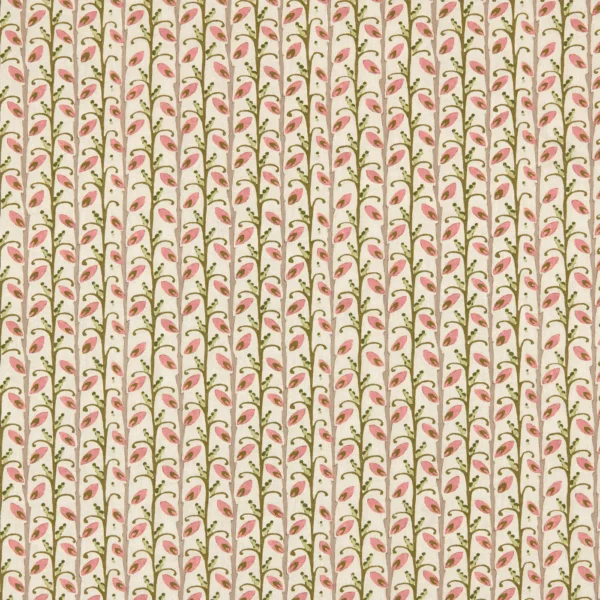 Wildwood Fabric - Rosehip by Wildwood Fabric from Warwick Hampton Prints collection - pink botanical printed