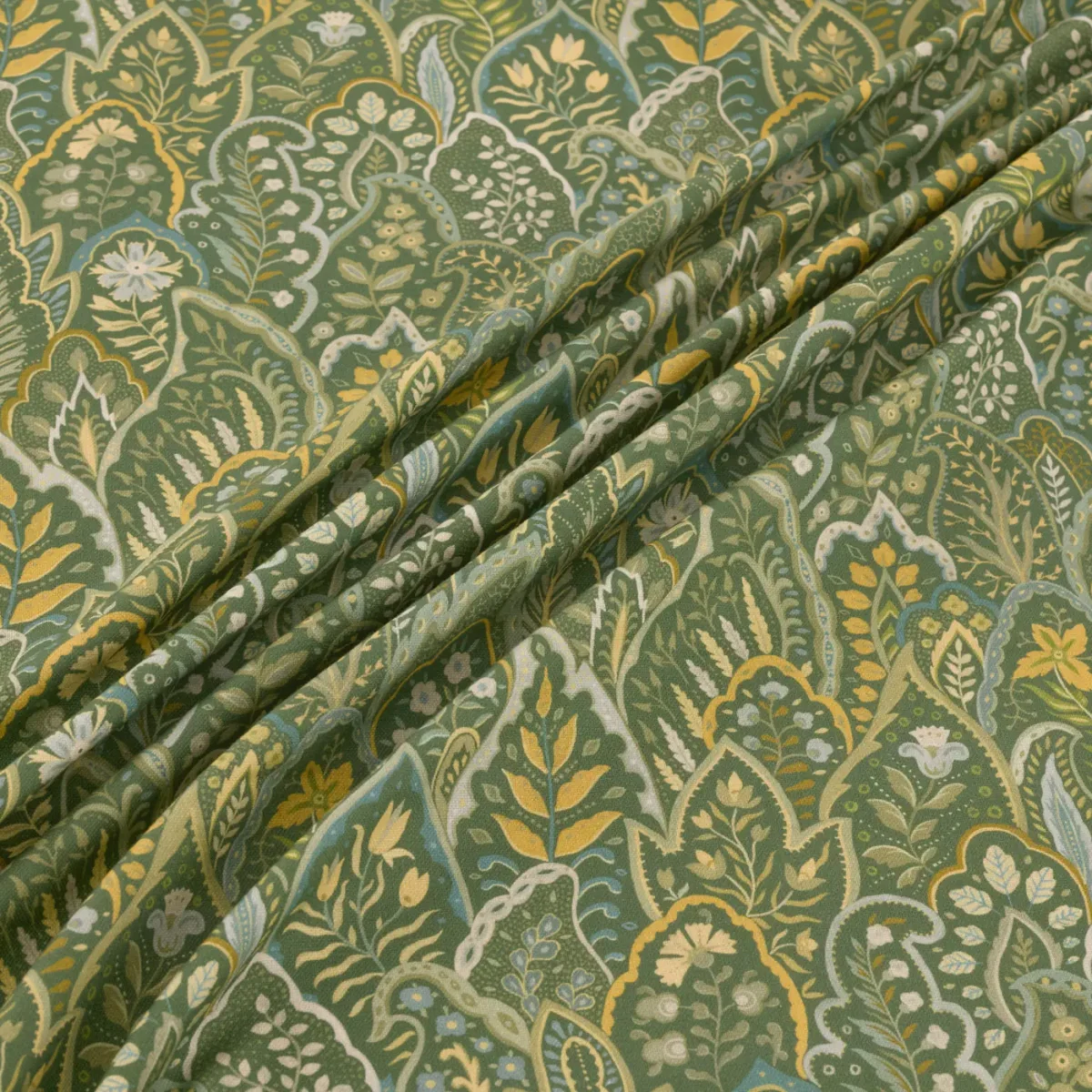 Hitherhill Fabric - Kelp by Hitherhill Fabric from Warwick Hampton Prints collection - green botanical printed