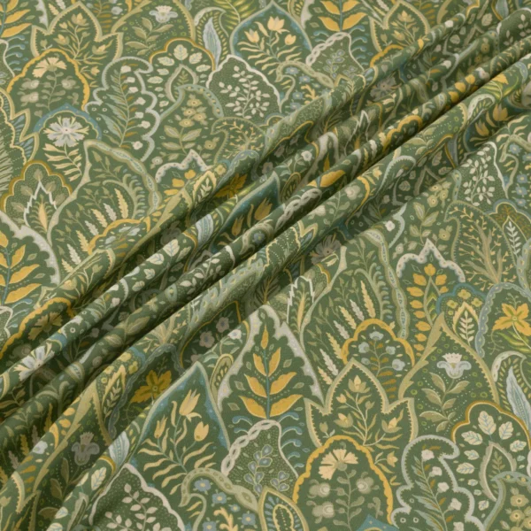 Hitherhill Fabric - Kelp by Hitherhill Fabric from Warwick Hampton Prints collection - green botanical printed