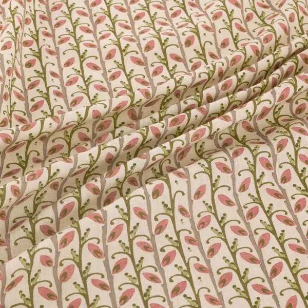 Wildwood Fabric - Rosehip by Wildwood Fabric from Warwick Hampton Prints collection - pink botanical printed