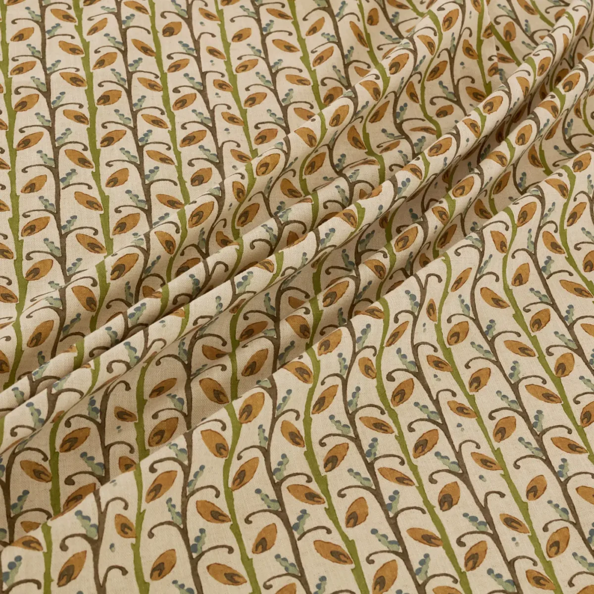 Wildwood Fabric from Warwick Hampton Prints collection - yellow botanical printed