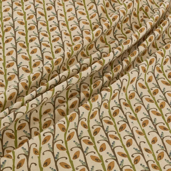 Wildwood Fabric - Amber by Wildwood Fabric from Warwick Hampton Prints collection - yellow botanical printed