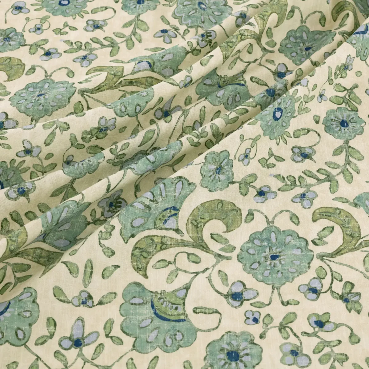 Wainscott Fabric - Saltwater by Wainscott Fabric from Warwick Hampton Prints collection - blue botanical printed