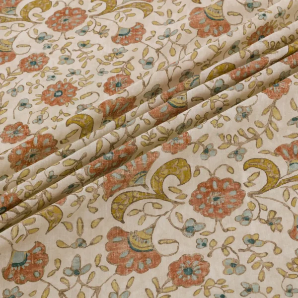 Wainscott Fabric from Warwick Hampton Prints collection - red botanical printed