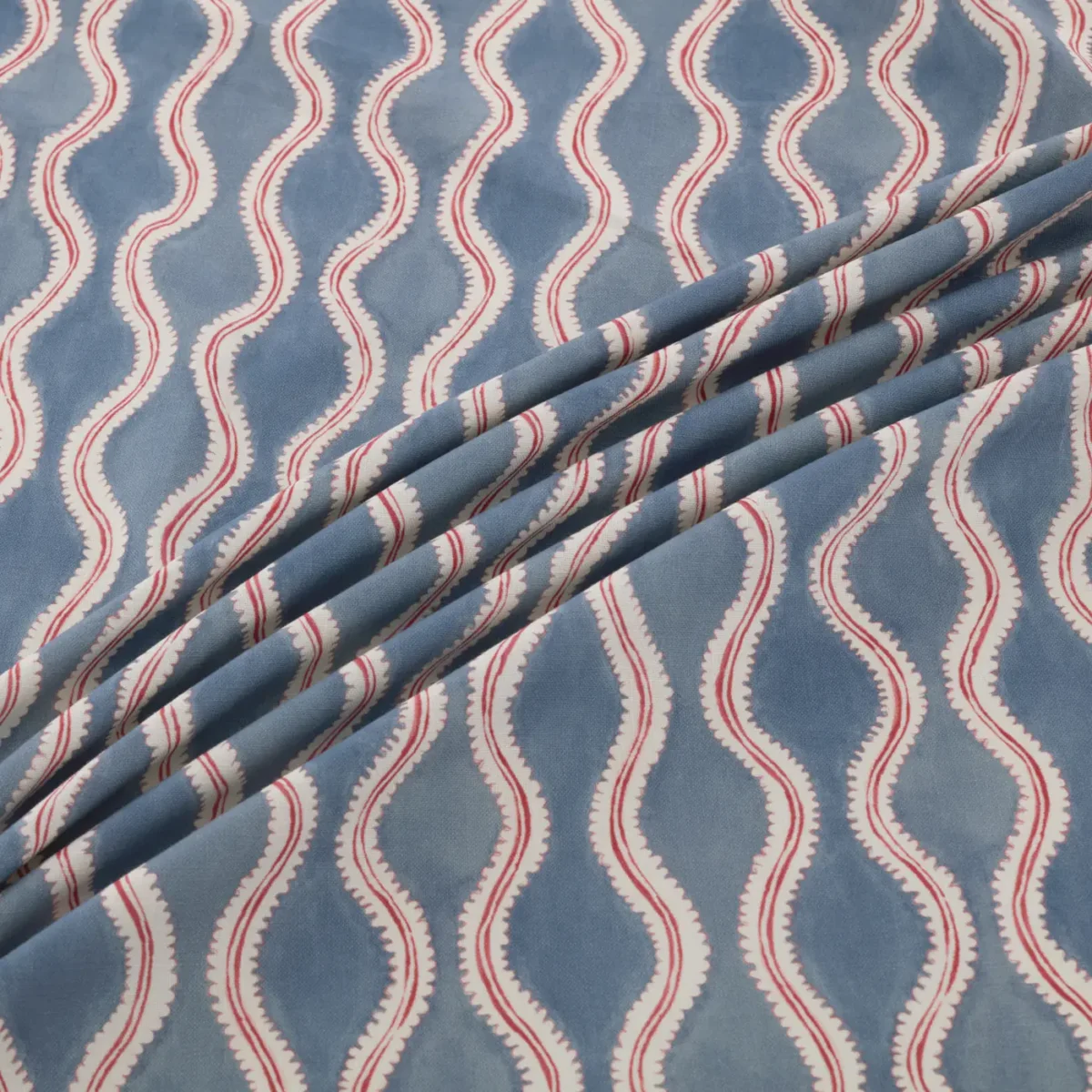 Wading Fabric - Anemone by Wading Fabric from Warwick Hampton Prints collection - blue misc printed