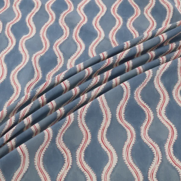 Wading Fabric from Warwick Hampton Prints collection - blue misc printed