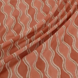 Wading Fabric from Warwick Hampton Prints collection - red misc printed