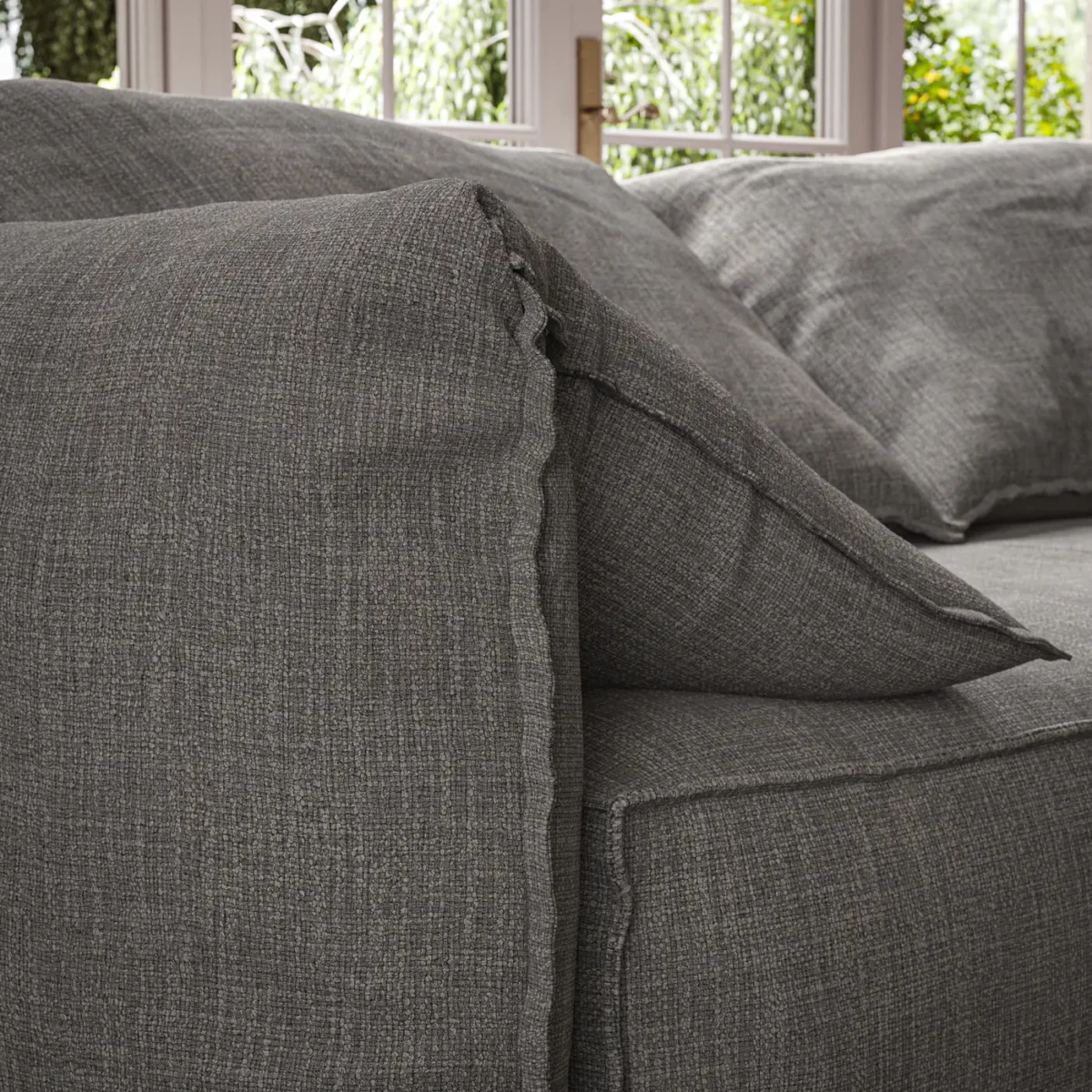 Jaeger Fabric from Warwick Jaeger collection - black-grey plain woven