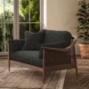 Jaeger Fabric from Warwick Jaeger collection - black-grey plain woven