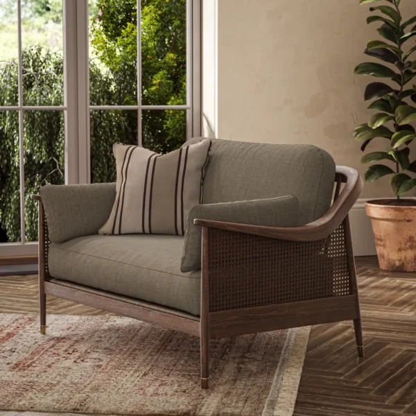 Jaeger Fabric - Smoke by Jaeger Fabric from Warwick Jaeger collection - green plain woven