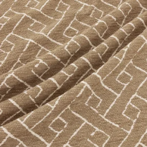 Savuti Fabric from Warwick Okavango collection - brown geometric velvet-chenille
