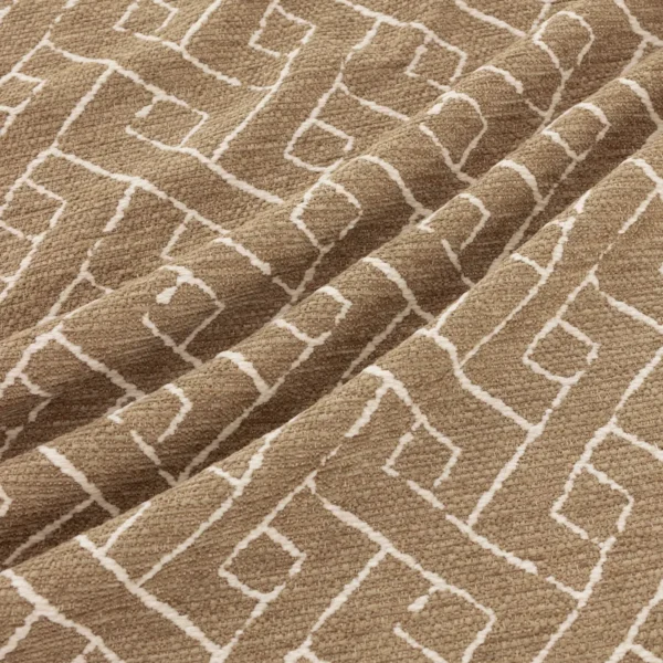 Savuti Fabric - Desert by Savuti Fabric from Warwick Okavango collection - brown geometric velvet-chenille