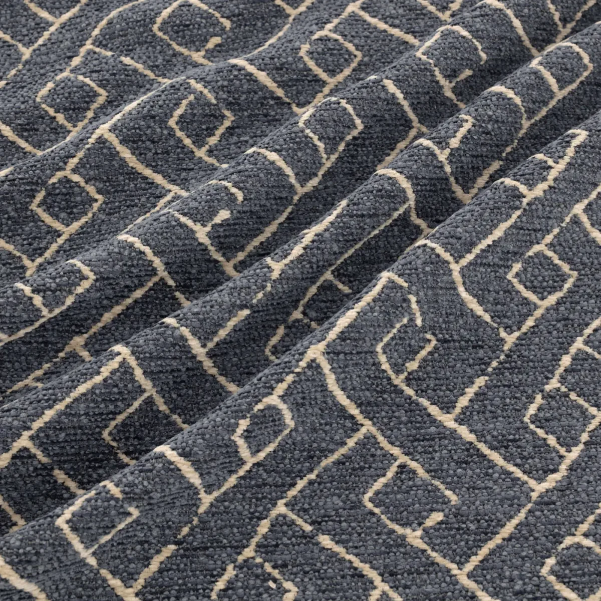 Savuti Fabric - Mirage by Savuti Fabric from Warwick Okavango collection - blue geometric velvet-chenille
