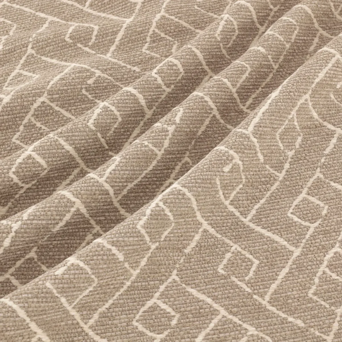 Savuti Fabric - Pumice by Savuti Fabric from Warwick Okavango collection - neutral geometric velvet-chenille