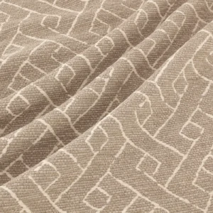 Savuti Fabric from Warwick Okavango collection - neutral geometric velvet-chenille