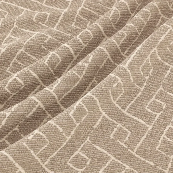 Savuti Fabric - Pumice by Savuti Fabric from Warwick Okavango collection - neutral geometric velvet-chenille