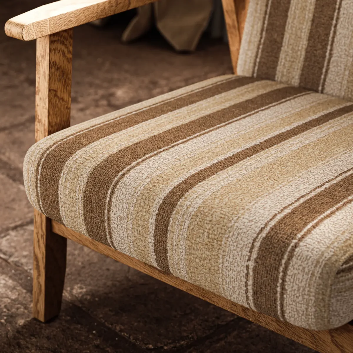 Caprivi Fabric from Warwick Okavango collection - brown striped woven