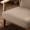 Savuti Fabric from Warwick Okavango collection - neutral geometric velvet-chenille