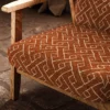 Savuti Fabric from Warwick Okavango collection - red geometric velvet-chenille