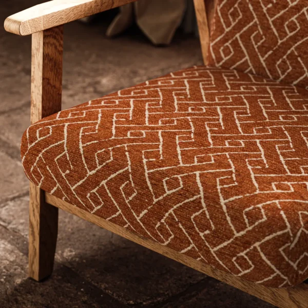Savuti Fabric - Tuscan by Savuti Fabric from Warwick Okavango collection - red geometric velvet-chenille