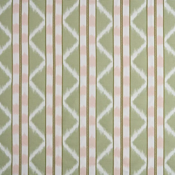 Gigi Fabric - Guava by Gigi Fabric from Kai Fiorella collection - green striped printed