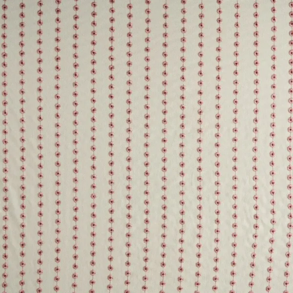 Marcie Fabric - Raspberry by Marcie Fabric from Kai Fiorella collection - red striped embroideried