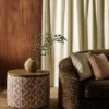 Marcie Fabric from Kai Fiorella collection - red striped embroideried