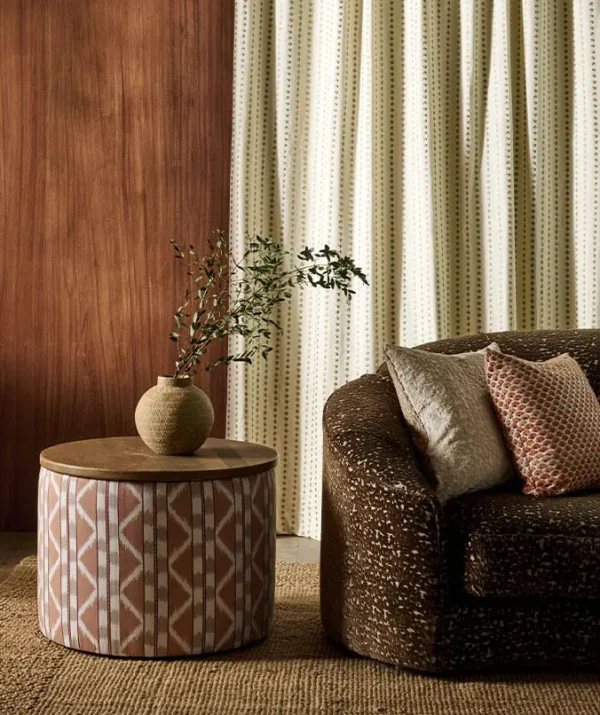 Izzy Fabric - Jade by Marcie Fabric from Kai Fiorella collection - red striped embroideried