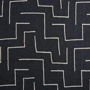 Veina Fabric from Kai Isara collection - black-grey geometric cotton