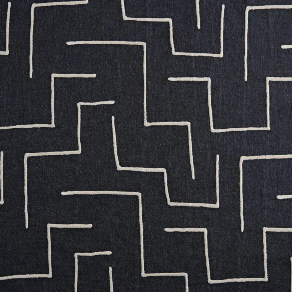 Veina Fabric from Kai Isara collection - black-grey geometric cotton