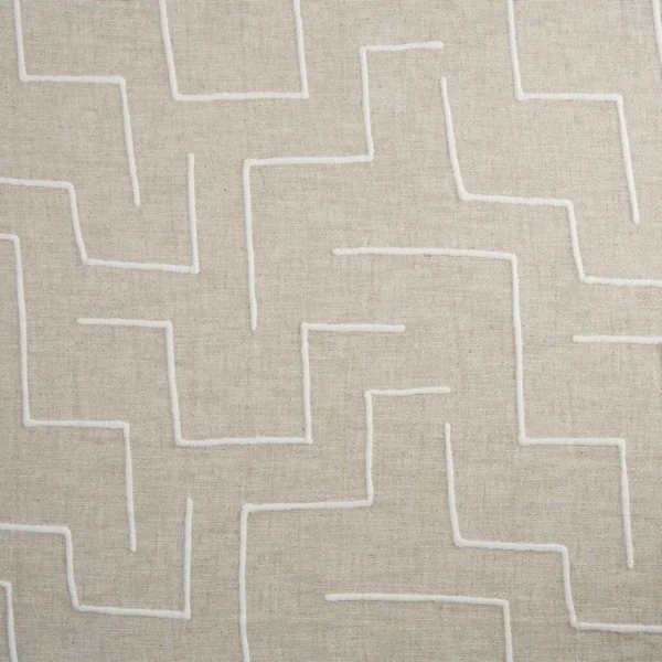 Veina Fabric - Natural by Veina Fabric from Kai Isara collection - black-grey geometric cotton