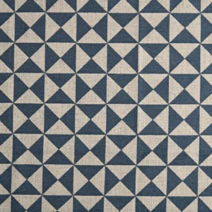 Zarela Fabric from Kai Isara collection - blue geometric velvet-chenille