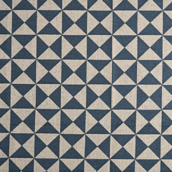 Zarela Fabric - Indigo by Zarela Fabric from Kai Isara collection - blue geometric velvet-chenille