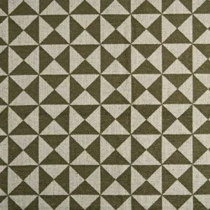 Zarela Fabric from Kai Isara collection - green geometric velvet-chenille