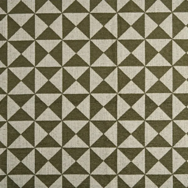 Zarela Fabric - Moss by Zarela Fabric from Kai Isara collection - green geometric velvet-chenille