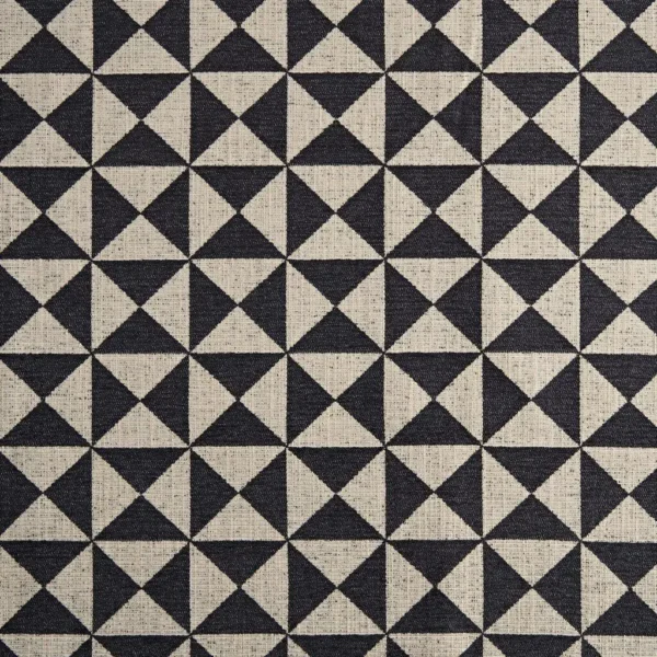 Zarela Fabric - Onyx by Zarela Fabric from Kai Isara collection - black-grey geometric velvet-chenille