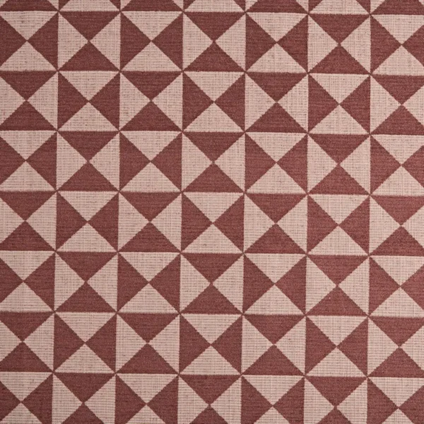 Zarela Fabric - Russet by Zarela Fabric from Kai Isara collection - red geometric velvet-chenille