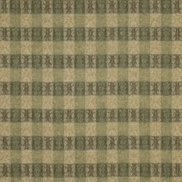 Oakes Fabric - Sage / Red by Oakes Fabric from Abraham Moon & Sons Heritage II collection - green checked woolen
