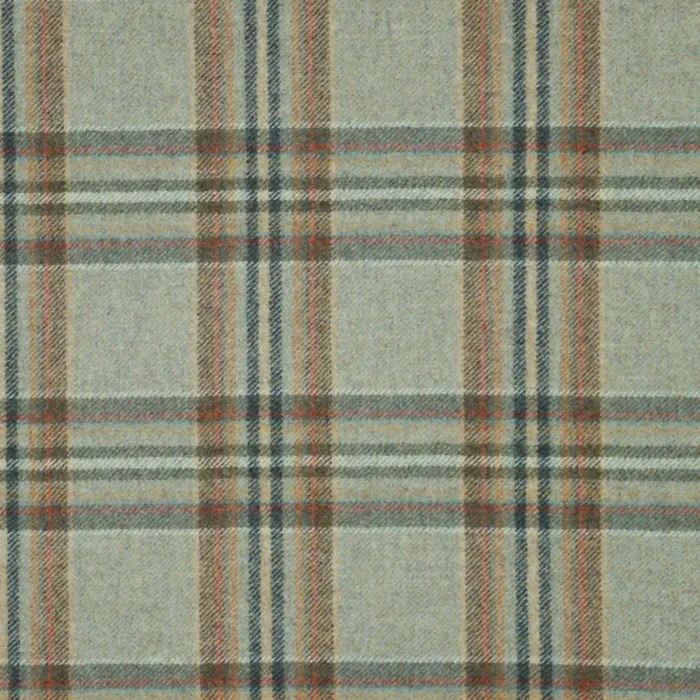 Coates Fabric - Aqua / Rust swatch